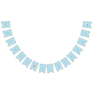 Bandeirinha Banner do Partido de Bunting Blue Dachshund