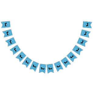 Bandeirinha Banner do Partido do Bunting Dachshund Azul