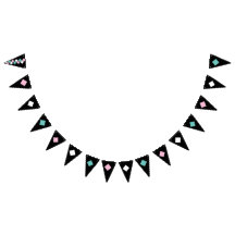 Banner do Partido Harlequin (Preto, Aqua e Rosa)