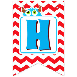 Bandeirinha Banner do Partido Monstro Bash Editável