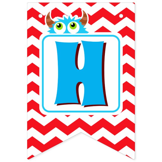 Bandeirinha Banner do Partido Monstro Bash Editável (Segunda Bandeira)