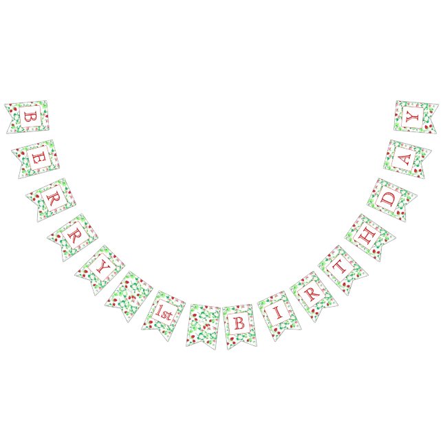 Bandeirinha Banner do primeiro aniversario Berry (Todos)