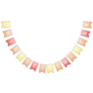 Bandeirinha banner feliz da festa de ano novo chinesa