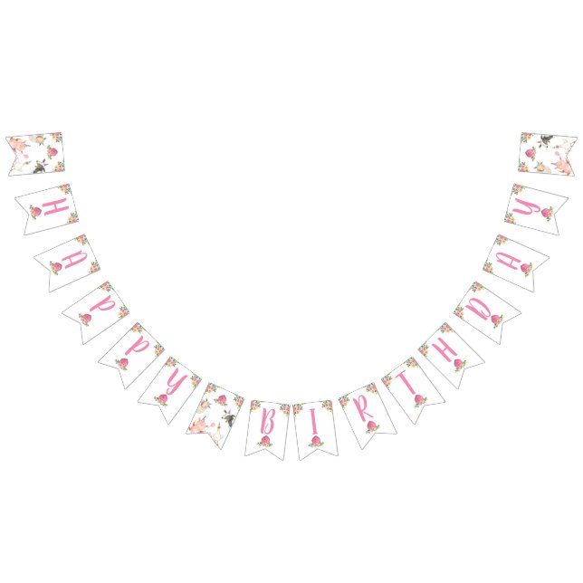 Bandeirinha Banner Feliz de Aniversário para Garota de Quintal (Todos)