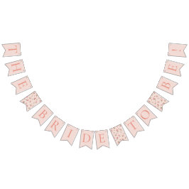 Bandeirinha Banner Floral de Bunting rosa cor-de-rosa e cor-de