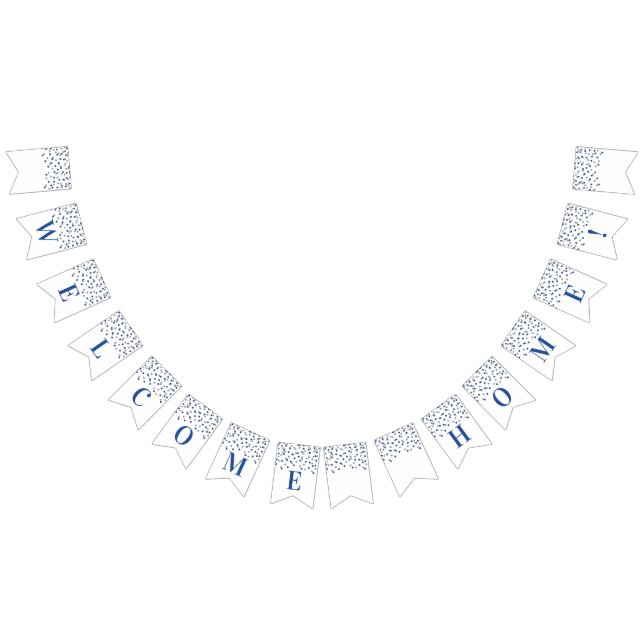 Bandeirinha Banner inicial de boas-vindas Blue Silver Confetti (Todos)