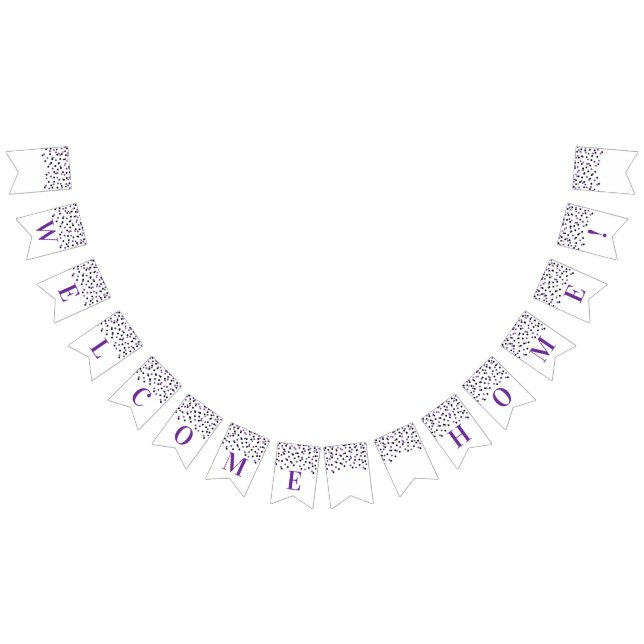 Bandeirinha Banner inicial de boas-vindas - Confetti preto rox (Todos)