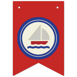 Bandeirinha Banner náutico vermelho, branco e azul