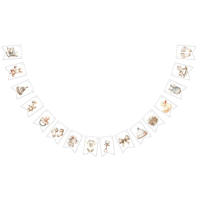 Bandeirinha Banner neutro de Bunting do Chá de fraldas (Todos)