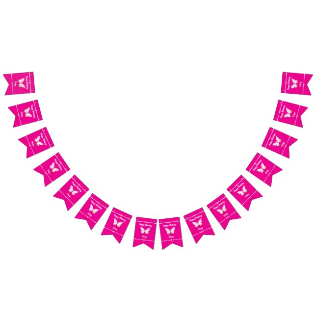 Bandeirinha Banner Personalizado de Bunting Borboleta de Jewel (Todos)