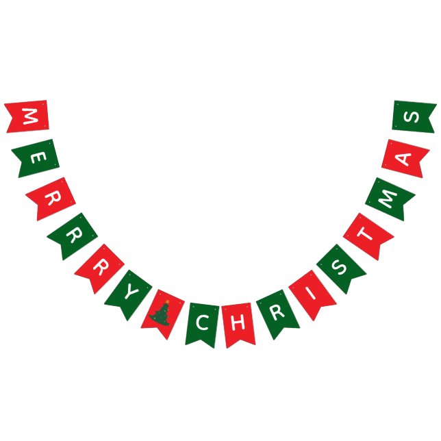 Bandeirinha Banner Personalizado de Festa de Natal de Mensagem (Todos)