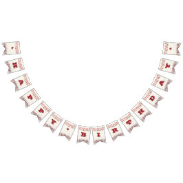 Bandeirinha Banner Personalizado Vermelho Baseball