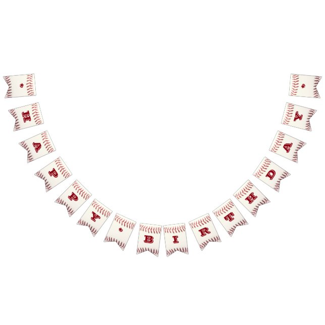 Bandeirinha Banner Personalizado Vermelho Baseball (Todos)