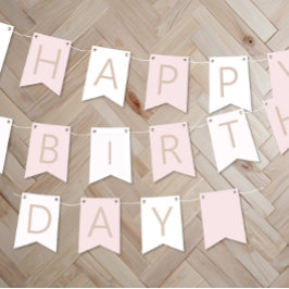 Bandeirinha Banner Pink Birthday Personalizado Party Bunting
