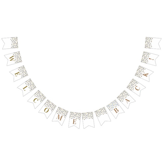 Bandeirinha Banner preto de boas-vindas Confetti Dourado (Todos)