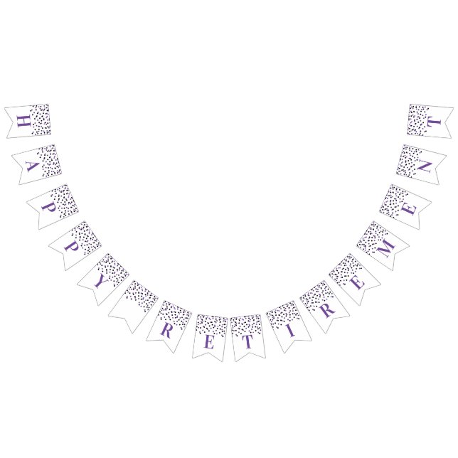 Bandeirinha Banner preto roxo feliz de aposentadoria (Todos)