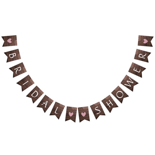 Bandeirinha Banner Rustic Brown Wood Decor Banner (Todos)