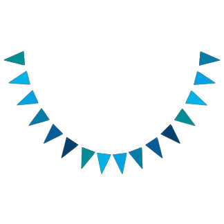 Bandeirinha Banner Triangular Tema Gradiente Azul Oceano