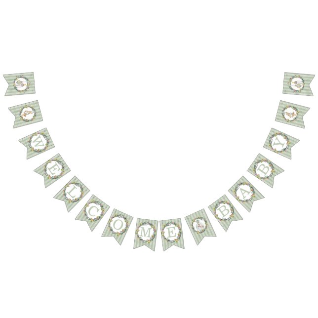 Bandeirinha Banner "Welcome Baby" do Chá de fraldas feliz pequ (Todos)