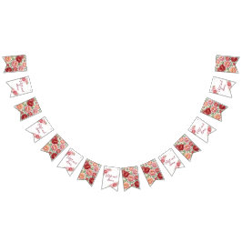 Bandeirinha Bannière fanion florale pivoine – Décoration douce