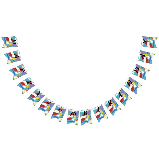 Bandeirinha Barcos de vela multicoloridos brilhantes no lago S (Todos)