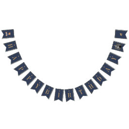 Bandeirinha Beary First Navy Plaid Teddy Bear Happy Birthday