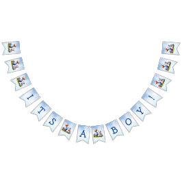 Bandeirinha Bebê e Bulldog Puppy É um Chá de fraldas