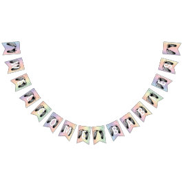 Bandeirinha Bebê Pegadas Arco-Íris Design para Múltiplos Nasce