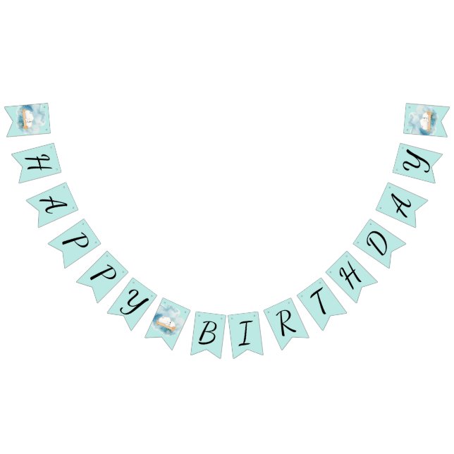 Bandeirinha Bebê Polar Bear Festa de aniversário Dormindo (Todos)