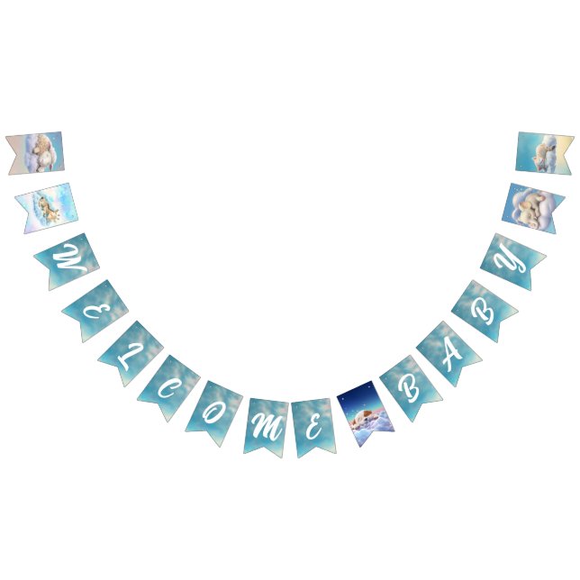 Bandeirinha Bebês nas nuvens bem-vindos (Todos)