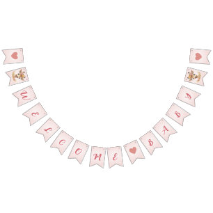 Bandeirinha Bem-vinda, Namorada Rosa Girafa Selvagem Chá de fr