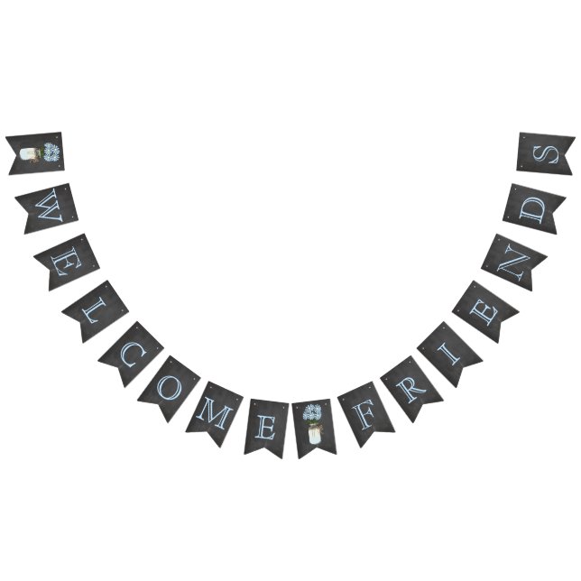 Bandeirinha Bem-vindos Amigos no Quadro (Todos)