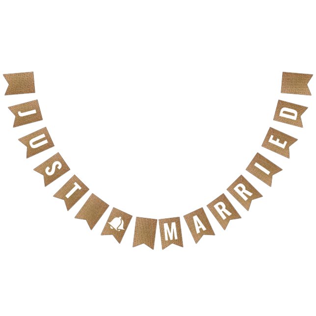 Bandeirinha Bigão Neutro de Burlap Rústico do recem casados Bo (Todos)