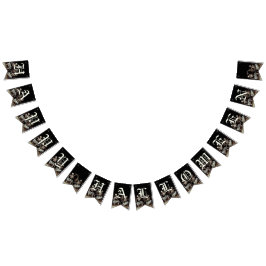 Bandeirinha Black Death Dancing Skeletons Halloween