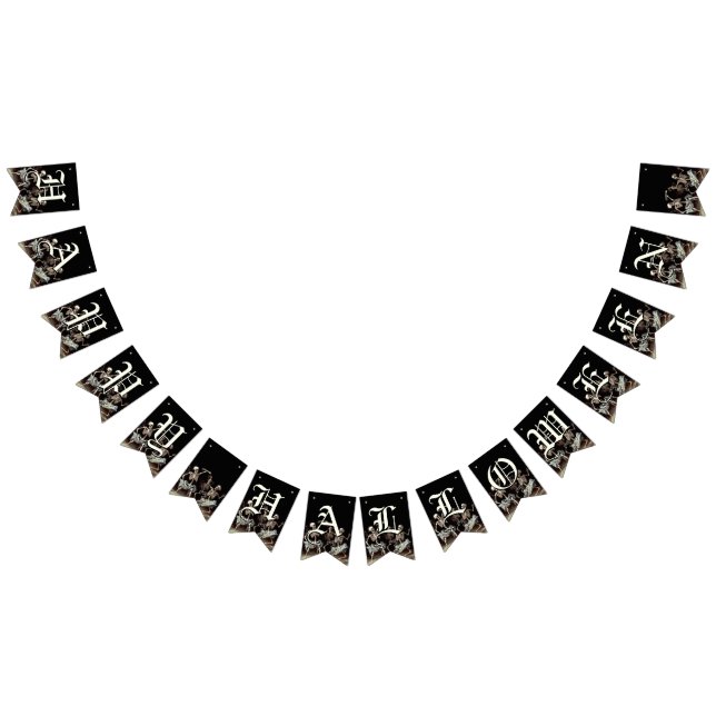 Bandeirinha Black Death Dancing Skeletons Halloween (Todos)