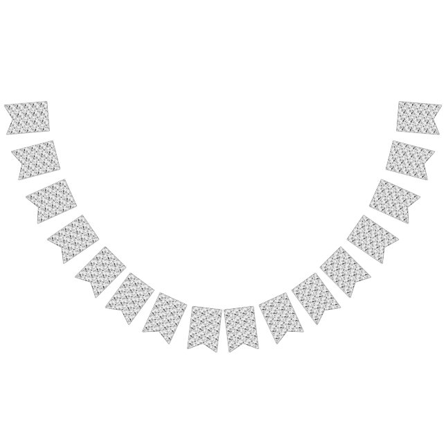 Bandeirinha Black & White Paisley Pattern –Elegant Textile Art (Todos)