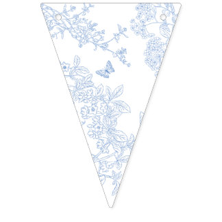 Bandeirinha Blue Chinoiserie Toile de Jouy Data de Salvamento