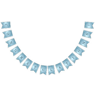 Bandeirinha Blue Decorative Floral Bunting Flag