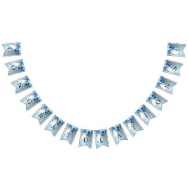 Bandeirinha Blue Flowers and Pearls Bunting Flag