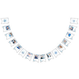 Bandeirinha Blue Winter Wonderland photo bunting banner