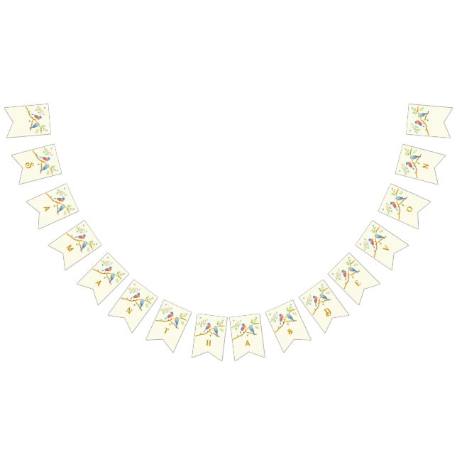 Bandeirinha Bluebirds Wedding Bunting Flags (Todos)