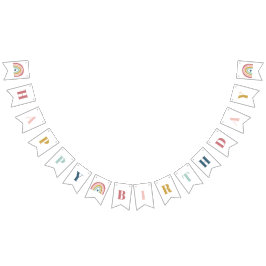 Bandeirinha Bô-Arco-Íris Rosa Bonito Aniversário