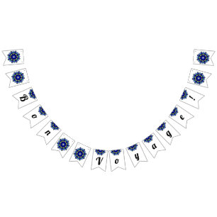 Bandeirinha Boa viagem! Mandala em azul escuro