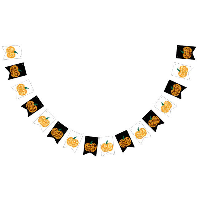 Bandeirinha Boas inscrições do Dia das Bruxas em abóbora escul (Todos)