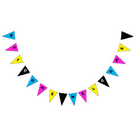 Bandeirinha Boas-vindas a CMYK personalizável