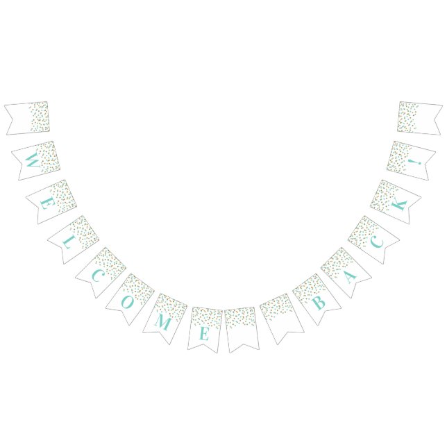 Bandeirinha Boas-vindas Banner Turquoise Dourada Confetti (Todos)