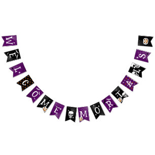 Bandeirinha Boas-vindas Mortals Black Purple