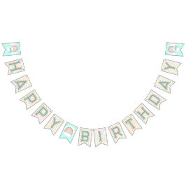 Bandeirinha Boho Birthday Magic Mint verde