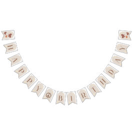 Bandeirinha Boho Daisy Floral Happy Birthday Sinal