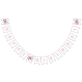 Bandeirinha Boho Floral Happy Birthday